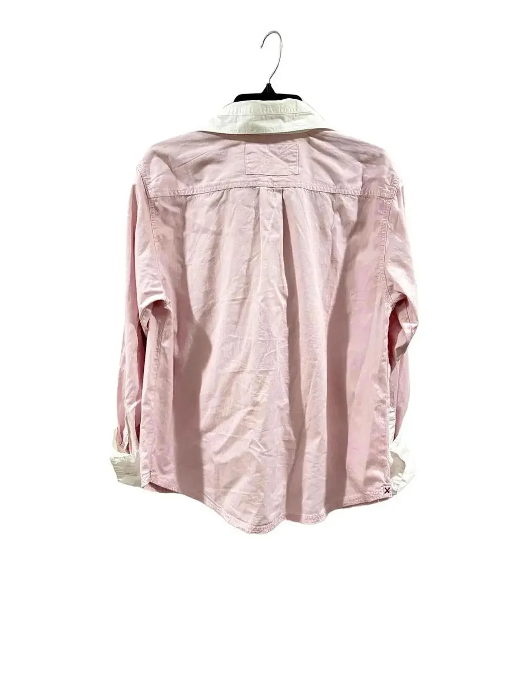 Free People Tommy Oxford Pink and White Tailored Oversized Button Up- Size Small